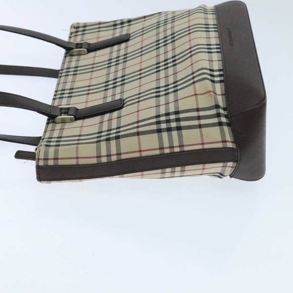 BURBERRY Nova Check Tote Bag Canvas Beige Auth 95891 - Picture 4 of 16